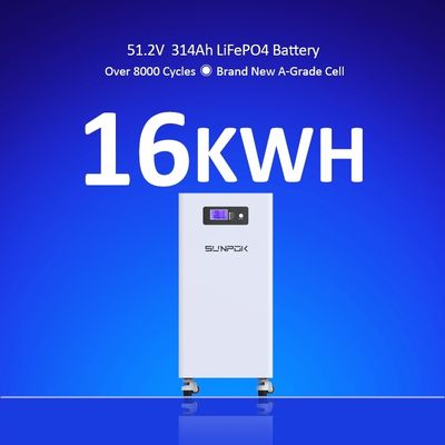 Lithium Solar Power 14Kwh 15Kwh Lifepo4 Battery 51.2v 300Ah 314ah Home Solar System Battery Power Storage Station