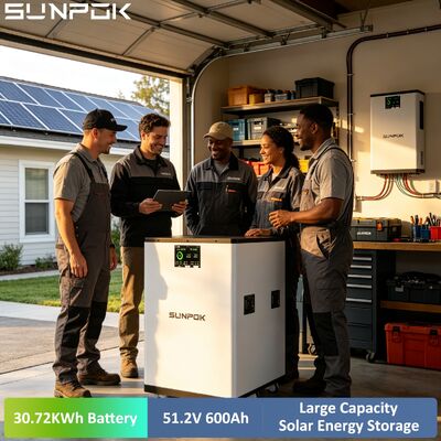 SUNPOK Floor Home Lifepo4 Battery 51.2V 600Ah 30kWh Lithium Ion Batteries Solar Energy Storage Power Wall System 48V 600Ah LFP