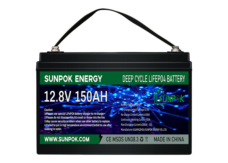 Lekka bateria litowa LiFePo4 12V 100Ah do głębokiego cyklu do RV z modułem Bluetooth