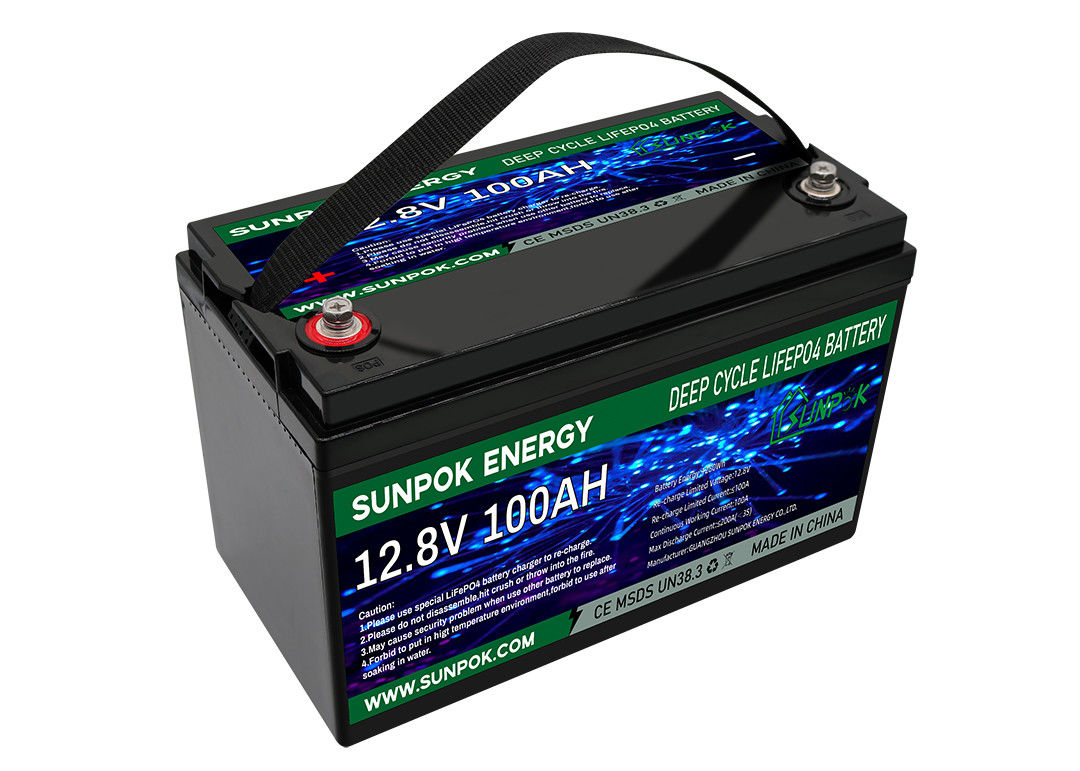 Lekka bateria litowa LiFePo4 12V 100Ah do głębokiego cyklu do RV z modułem Bluetooth