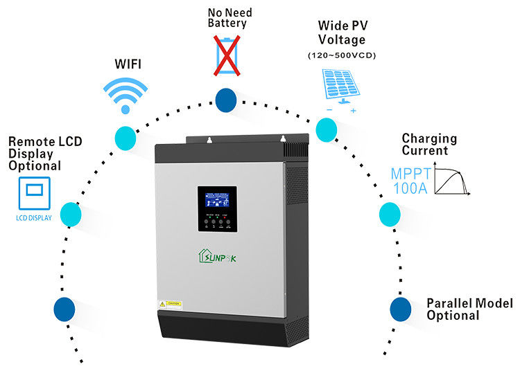 Off Grid Hybrid 3 Kw 5 Kw 10 Kw 15 Kw Jednofazowy odwrócony układ słoneczny
