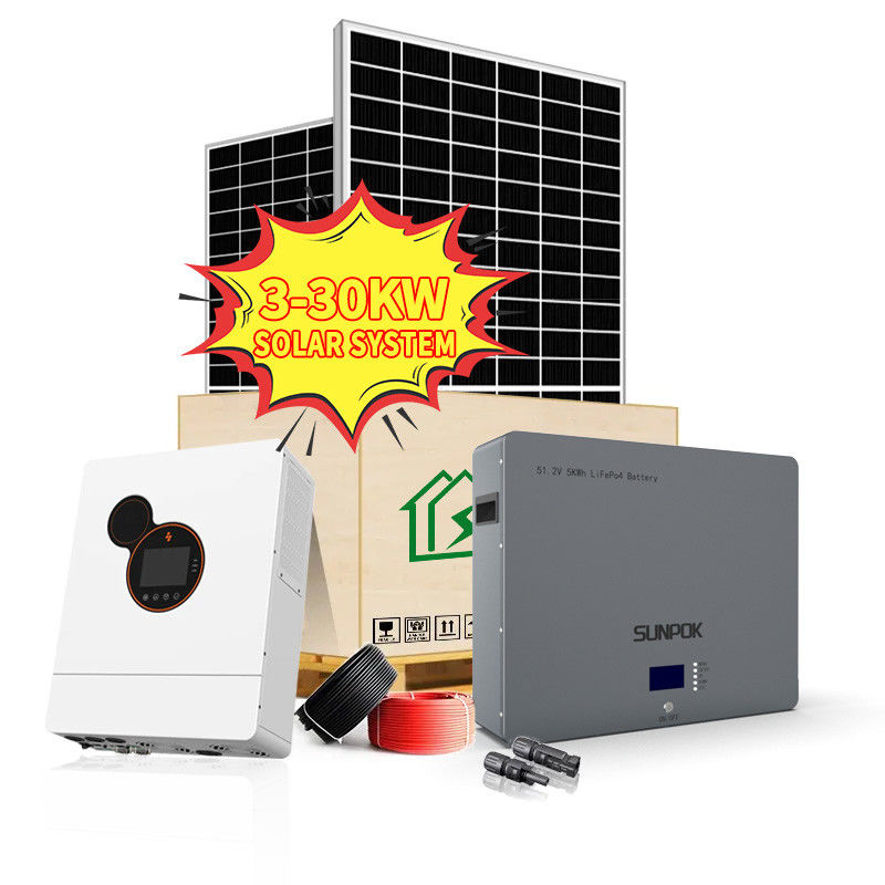 ODM Zestaw hybrydowego układu słonecznego z wyświetlaczem LCD On Off Grid Hybrydowy system zasilania panelem słonecznym