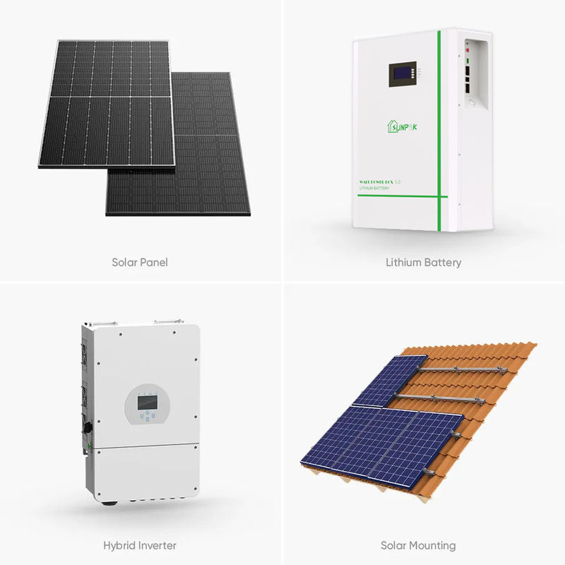 Sunpok 3kw 5kw 10kw system solarny 10 Kw system zasilania energią słoneczną dla domów prefabrykowanych