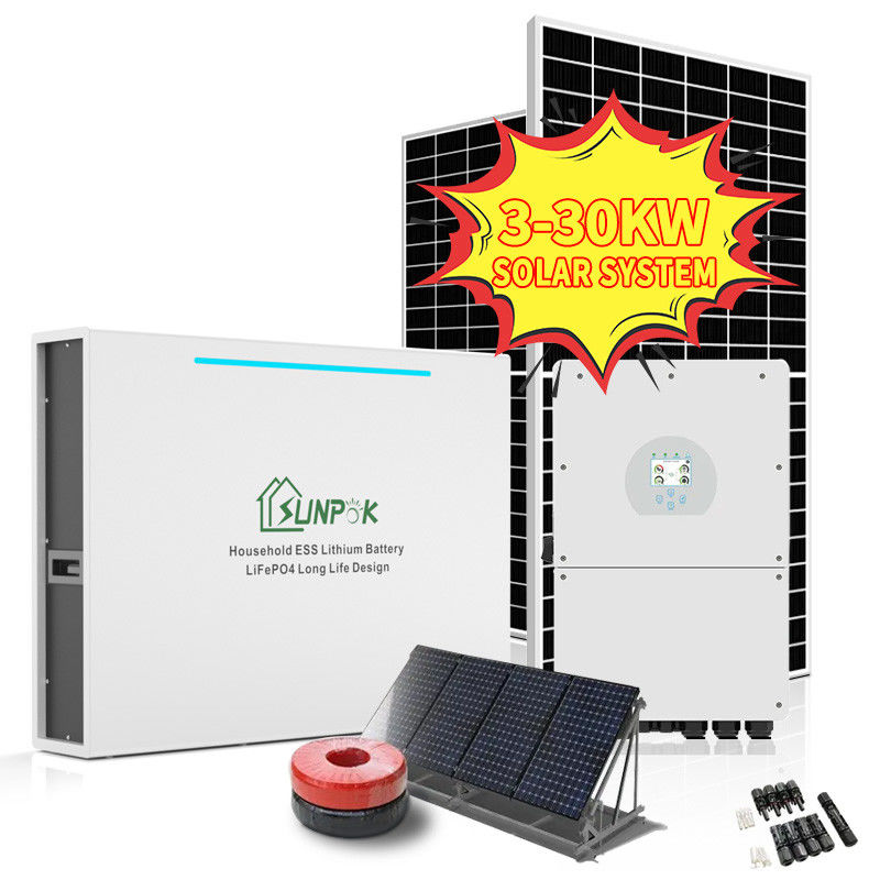Hybrydowy system energii słonecznej wiatrowej poza siecią 5Kw 8Kw 10Kw 12Kw Domowy system elektryczny poza siecią
