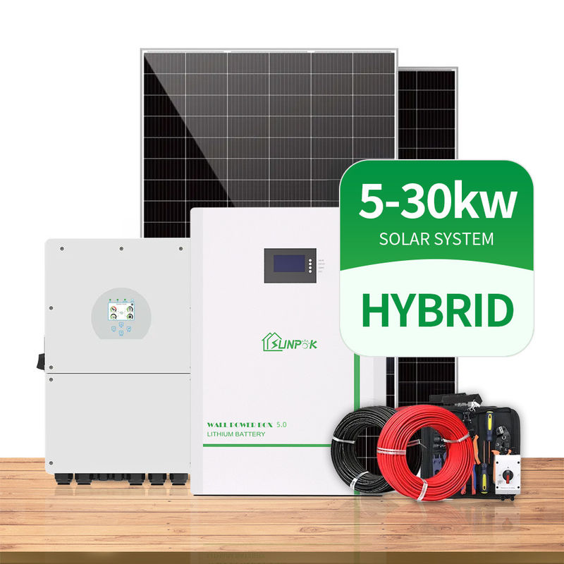3-fazowy hybrydowy układ słoneczny off-grid 5Kw 10Kw 20Kw 30Kw Panel słoneczny System zasilania energią