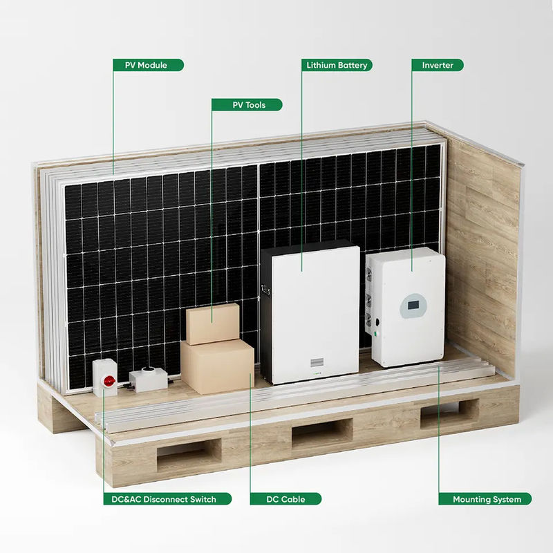 Kompletny zestaw solarny 300Ah Off Grid 5KW 6KW 8KW 10KW Hybrydowy falownik On Off Grid