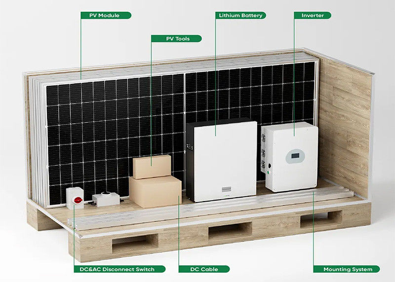Systemy energetyki słonecznej hybrydowej drogowej 5kw z inwerterem Hybrid off grid 30kw Litium Battery Solar System
