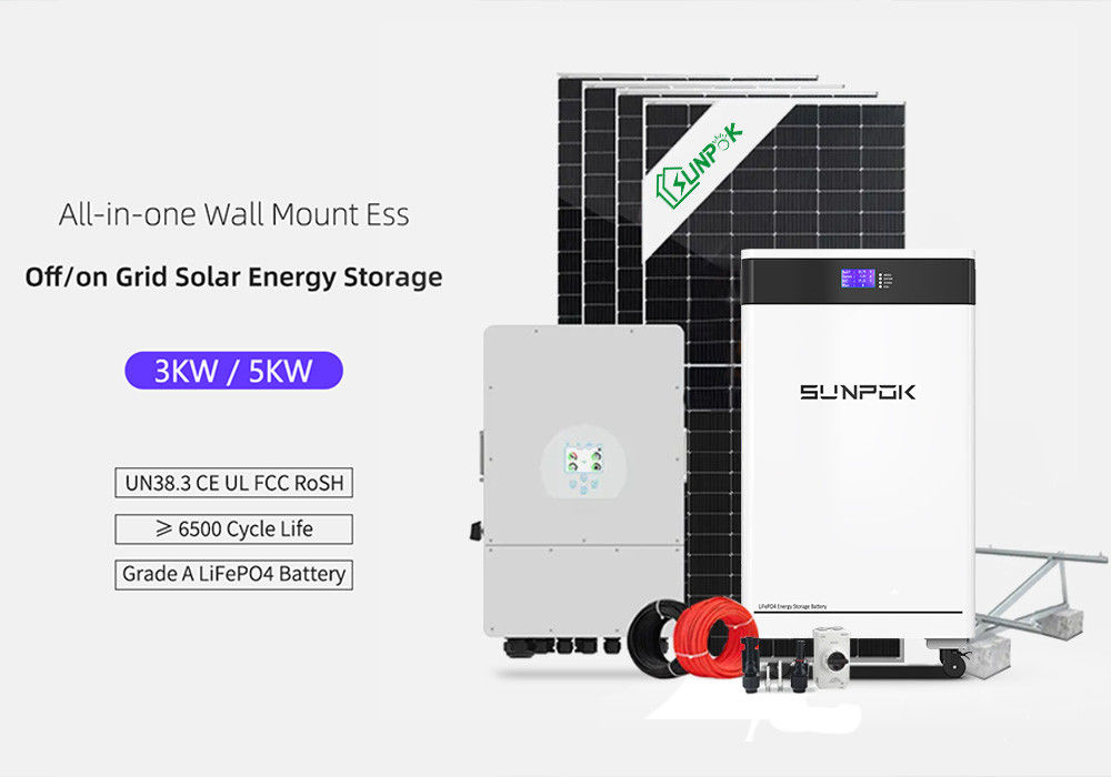 Kompletny zestaw paneli słonecznych dla domu 3KW 5KW 8KW 10KW 15KW 20KW Hybrydowy system słoneczny Systemy magazynowania energii w domu