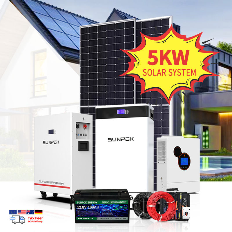 System energii słonecznej na dachu 15Kw 10Kw 5Kw Kompletny zestaw Hybrydowy System Offgrid