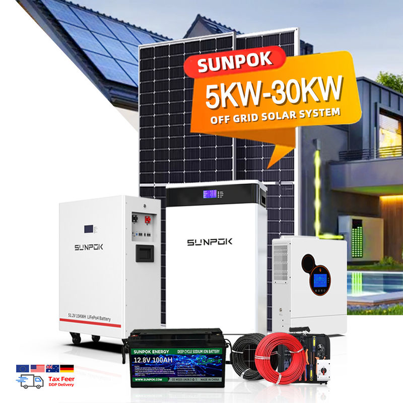 Włączony i wyłączony system energii słonecznej 5kw 10kw System energii słonecznej domowy zestaw paneli słonecznych