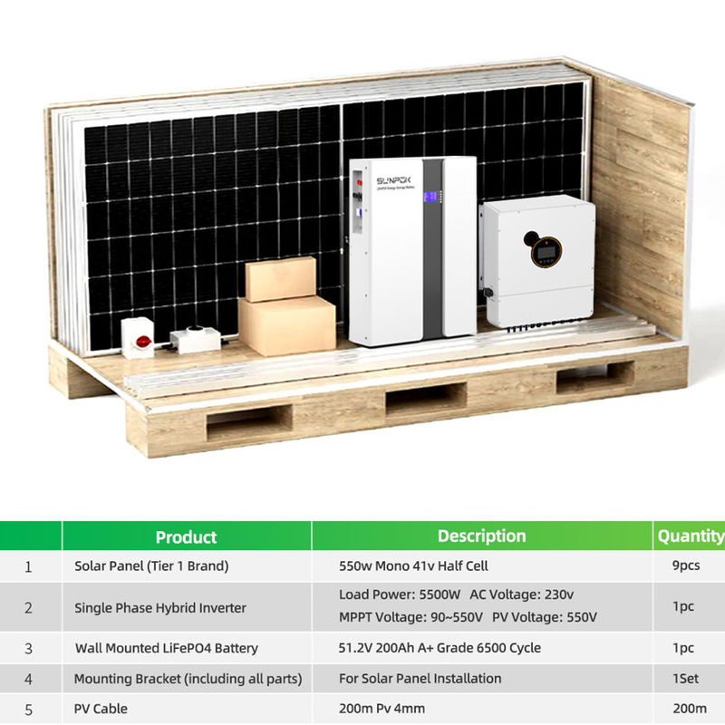 Systemy słoneczne w magazynie Eu Kompletny zestaw 3kw 5kw 10kw 20kw Hybrid off grid system słoneczny
