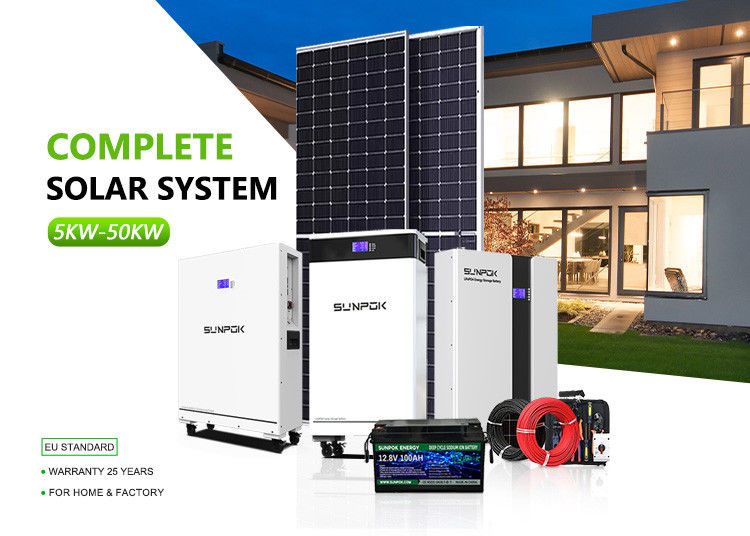 Hybrydowe Inwerstory Energii Słonecznej Baterie litowe dla systemów 5kw 15kw 30kw System domowy bez sieci