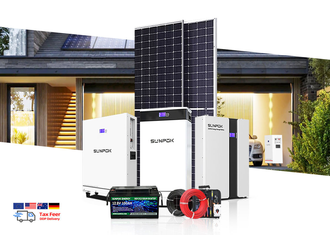 System energii słonecznej 1kw 3kw 5kw jednofazowa 230V komplet z baterią litową