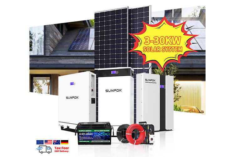 Kompletny zestaw Układ magazynowania energii słonecznej 5000W 3KW 6KW 8KW 10KW Hybrydowy panel słoneczny Zestaw wytwarzania energii elektrycznej