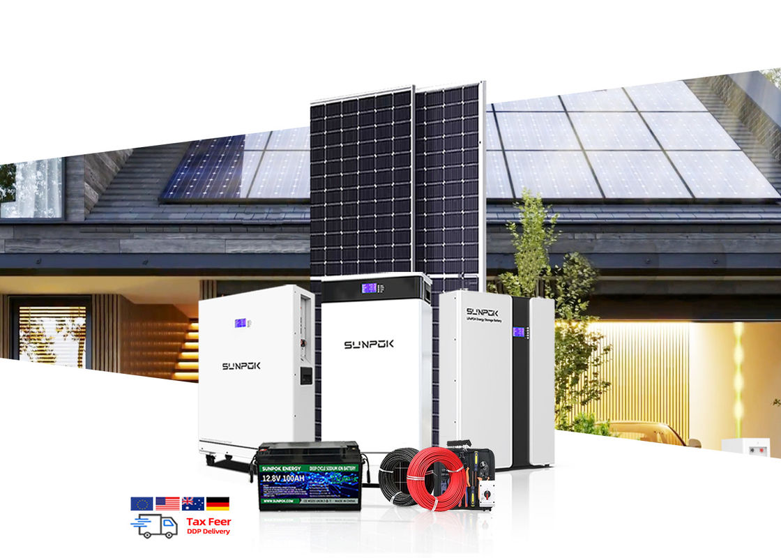 Hybrydowy Układ Słoneczny 6KW 8KW 10KW 15KW 20KW Układy Energii Słonecznej Całkowity Zestaw Układu Słonecznego