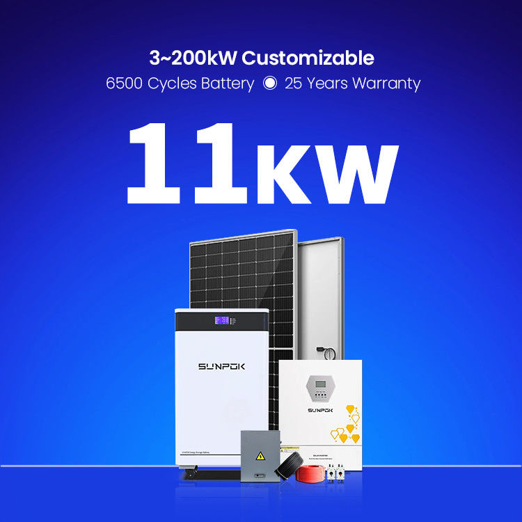 System energii słonecznej do użytku domowego 3KW 6KW 11KW 22KW Hybrydowy panel słoneczny poza siecią Farmy LifePo4