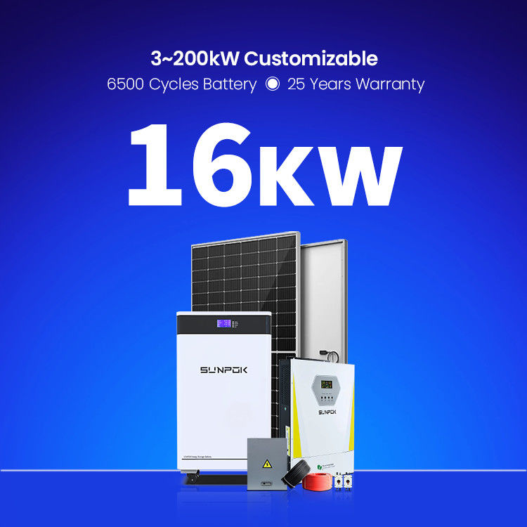 System zasilania panelami słonecznymi 15Kva 16KW 18KW Kompletny domowy hybrydowy system energii słonecznej PV