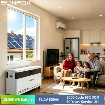 SUNPOK ESS 48V 51.2V 300Ah Solar Lithium LiFePO4 Battery 15kWh Deep Cycle Solar Energy Storage System Home