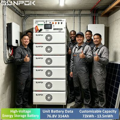 Akumulator litowo-jonowy SUNPOK Wysokonapięciowy 76,8V 314AH 100 kWh 200 kWh 500 kWh System Akumulatorów LiFePO4 do Zastosowań Komercyjnych Dostępny