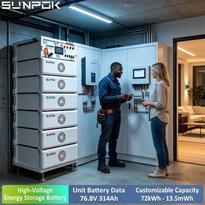 Akumulator litowo-jonowy LiFePO4 SUNPOK HV 24kWh montowany w szafie 76,8V 314Ah do magazynowania energii poza siecią dla C&I