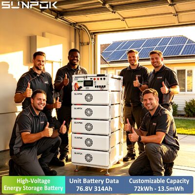 Sunpok Commercial Boost Lithium Battery 76.8V 314AH Wysokie napięcie 76.8V 314Ah 100kwh 200kwh 500kwh System baterii LiFePO4