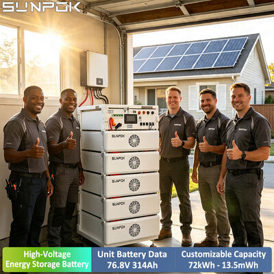 SUNPOK Lifepo4 Akumulator Domowy 76.8V 314AH Litowo-jonowy Akumulator Wysokonapięciowy Akumulator Magazynowania Energii
