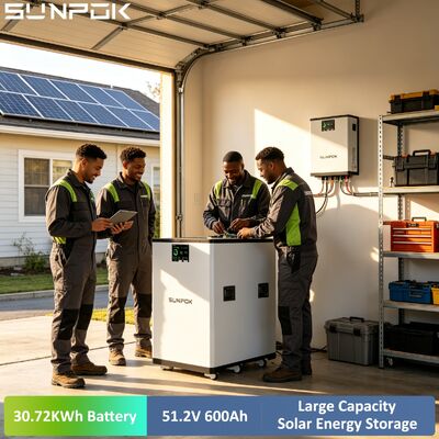 SUNPOK New 51.2V 600Ah 30KWh 8000 Cycles Mobile Lifepo4 Lithium Solar Battery Floor Mounted Home Energy Storage System